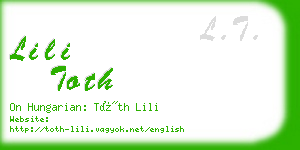 lili toth business card